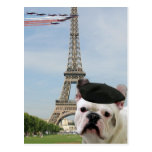 French Bulldog in Paris postcard