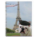 French bulldog in Paris spiral notebook