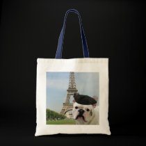 French Bulldog in Paris tote bag bags
