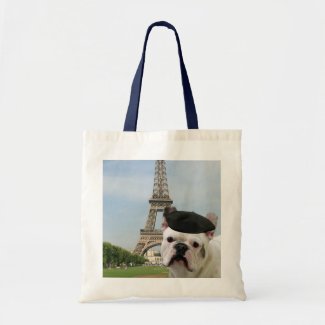 French Bulldog in Paris tote bag