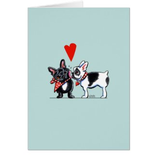 French Bulldog Kiss Card