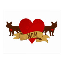 French Bulldog Mom [Tattoo style] postcards