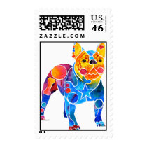 French Bulldog Postage Stamp