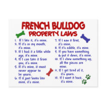 FRENCH BULLDOG Property Laws 2 Post Card