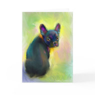 French bulldog puppy art card