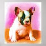 French Bulldog puppy art poster
