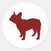 French Bulldog (Red) Round Sticker