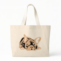 French Bulldog rose Tote Bags