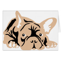 French Bulldog rose Greeting Card
