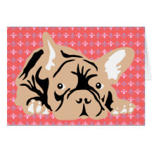 French Bulldog rose Greeting Cards