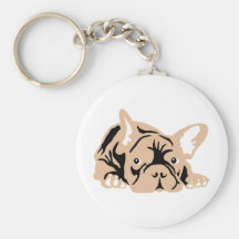 French Bulldog rose Keychain