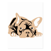 French Bulldog rose Post Card
