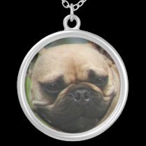 French Bulldog round silver necklace necklaces