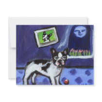 French Bulldog senses smiling moon invitations