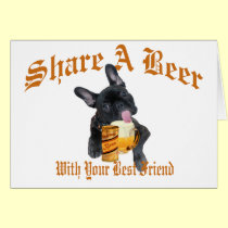 French Bulldog Shares A Beer cards