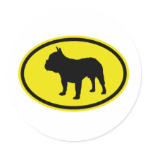 French Bulldog Round Sticker