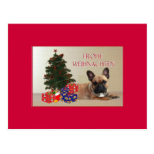 French Bulldogge Christmas card Post Card