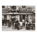 French cafe bar street scene postcards