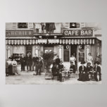 French cafe bar street scene sepia print