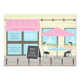 French Cafe Paris Birthday Party Invitations