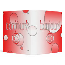French Canadian Gifts Hello Bonjour + Smiley Face Binders
