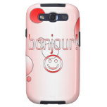 French Canadian Gifts Hello Bonjour + Smiley Face Samsung Galaxy SIII Cases
