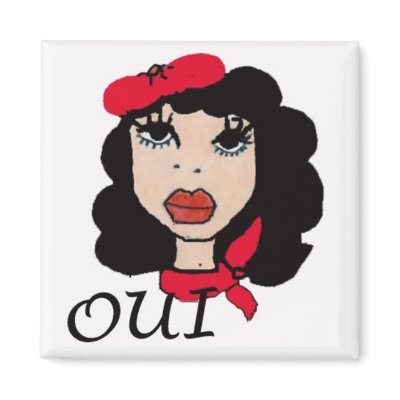 French Cartoon Girl Magnet by Derora