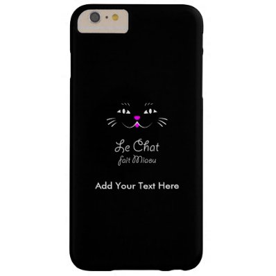 French Cat Says Miaou Cute Cartoon Cat Face Barely There iPhone 6 Plus Case
