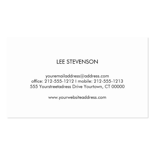 French Chair Interior Designer Business Card (back side)
