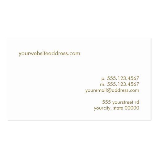 French Chair Interior Designer Business Card (back side)