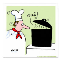 French Chef Gourmet Cartoon Kitchen Poster print