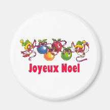 French Christmas Birds Refrigerator Magnet
