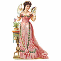 FRENCH CHRISTMAS ORNAMENTS - VICTORIAN BEAUTIES PHOTO CUTOUT