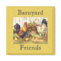 French Country Barnyard Friends Fridge Magnet