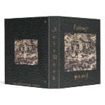 French Country Black Toile Leather Print Binder