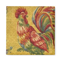 French Country Gold Rooster Fridge Magnet