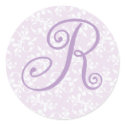 French Country Lavender Monogram R Sticker