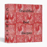 French Country Red Roosters Avery Binder