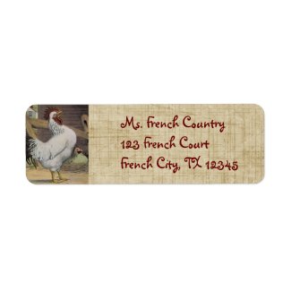 French Country Rooster Hen Address Labels label