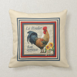 French Country Rooster Throw Pillows
