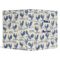 French Country Roosters Cookbook/Notebook Binder