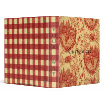 French Country Toile Barnyard Roosters Binder