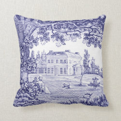 French Country Toile Pillow - Garden Scene