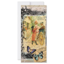 French Couple Carriage Vintage Style Invitation Full Color Rack Card