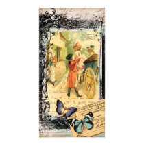 French Couple in Carriage 18th Century Photo Card