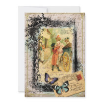 French Couple in Carriage Card Invitation by lapapeteriedeParis French Couple in Carriage Card Invitation