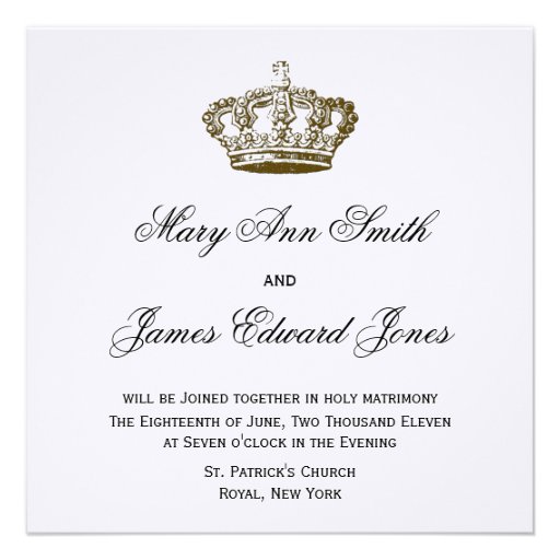 French Crown Elegant Invitations Announcements