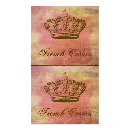 French Crown Vintage-Style Mini Biz Cards or Tags Business Card (front side)