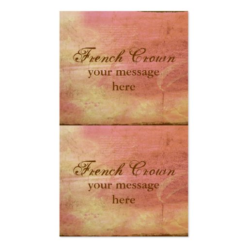 French Crown Vintage-Style Mini Biz Cards or Tags Business Card (back side)