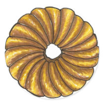 French Cruller Donut Round Sticker